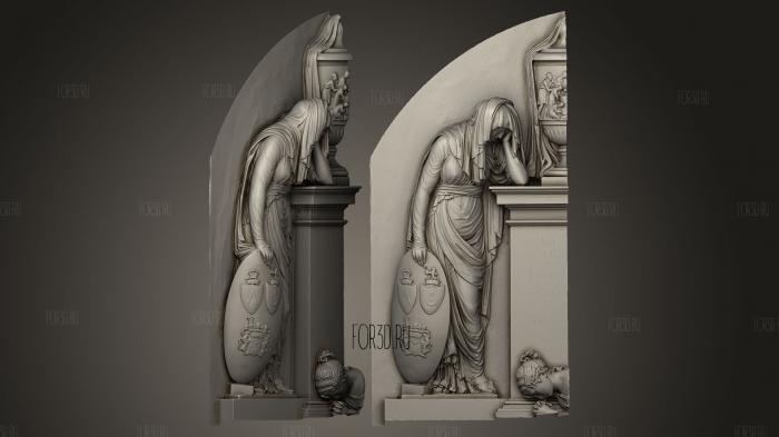 Weeping woman No 1 stl model for CNC